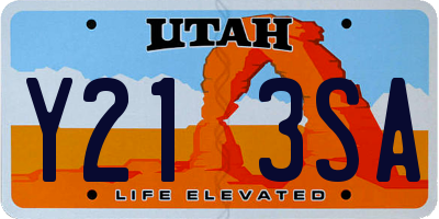 UT license plate Y213SA