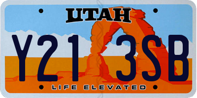 UT license plate Y213SB