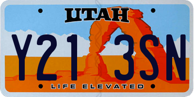 UT license plate Y213SN