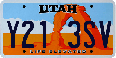 UT license plate Y213SV