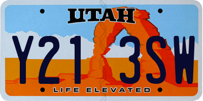 UT license plate Y213SW