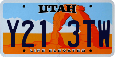 UT license plate Y213TW
