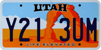 UT license plate Y213UM