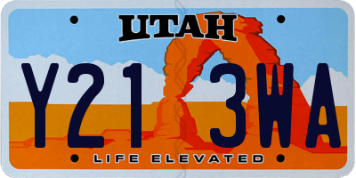 UT license plate Y213WA