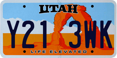 UT license plate Y213WK