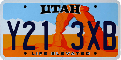 UT license plate Y213XB