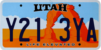 UT license plate Y213YA