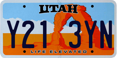 UT license plate Y213YN