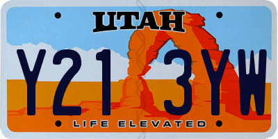 UT license plate Y213YW