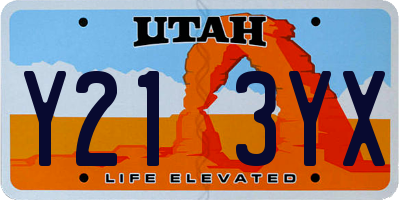 UT license plate Y213YX