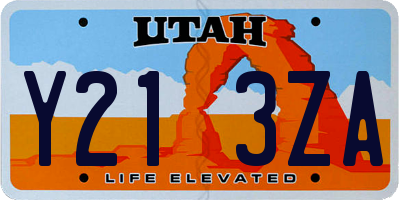 UT license plate Y213ZA