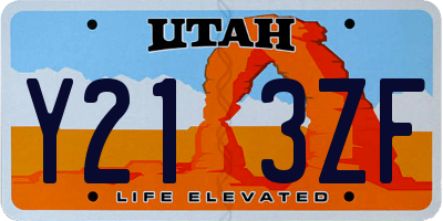 UT license plate Y213ZF