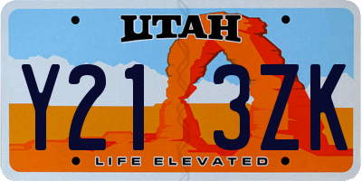 UT license plate Y213ZK