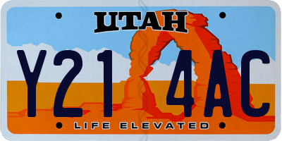 UT license plate Y214AC
