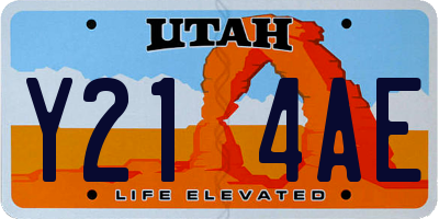 UT license plate Y214AE