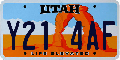 UT license plate Y214AF