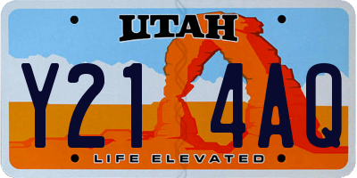 UT license plate Y214AQ
