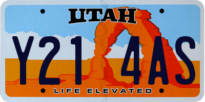 UT license plate Y214AS