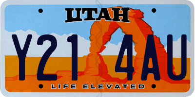 UT license plate Y214AU