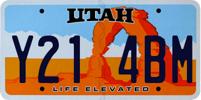 UT license plate Y214BM