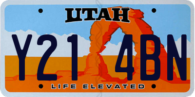 UT license plate Y214BN