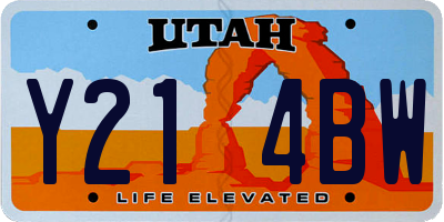 UT license plate Y214BW