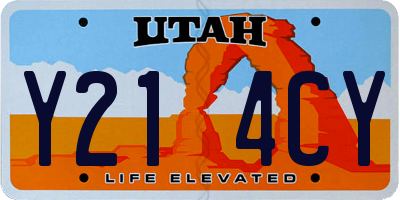 UT license plate Y214CY