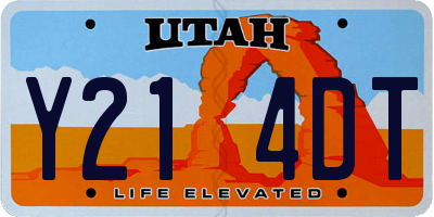 UT license plate Y214DT