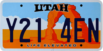 UT license plate Y214EN