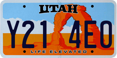 UT license plate Y214EO