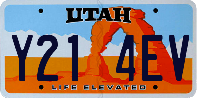UT license plate Y214EV