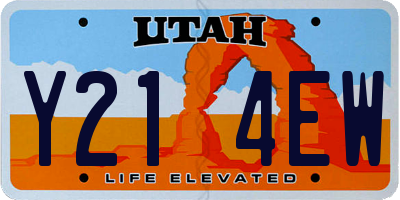 UT license plate Y214EW