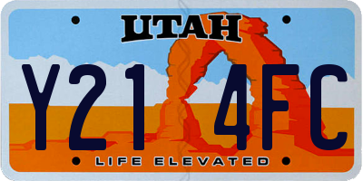 UT license plate Y214FC