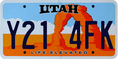 UT license plate Y214FK