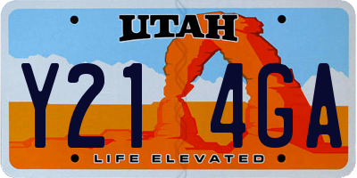UT license plate Y214GA