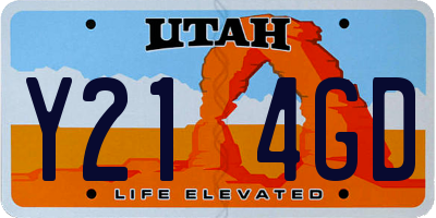 UT license plate Y214GD