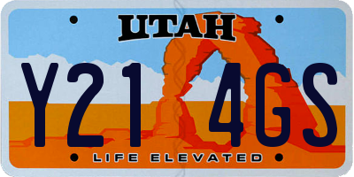 UT license plate Y214GS