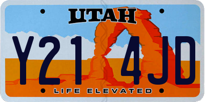 UT license plate Y214JD