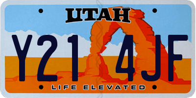 UT license plate Y214JF