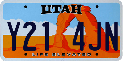 UT license plate Y214JN