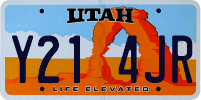 UT license plate Y214JR