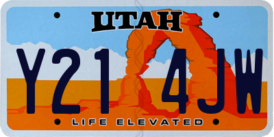 UT license plate Y214JW
