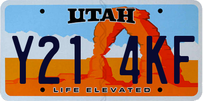 UT license plate Y214KF