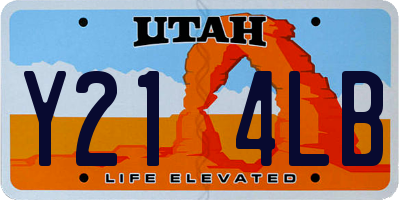UT license plate Y214LB