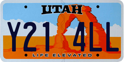 UT license plate Y214LL