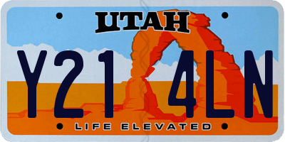 UT license plate Y214LN