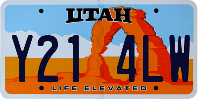 UT license plate Y214LW