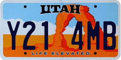 UT license plate Y214MB