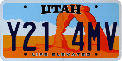 UT license plate Y214MV