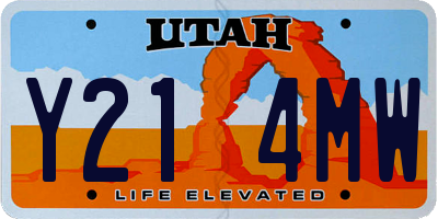 UT license plate Y214MW